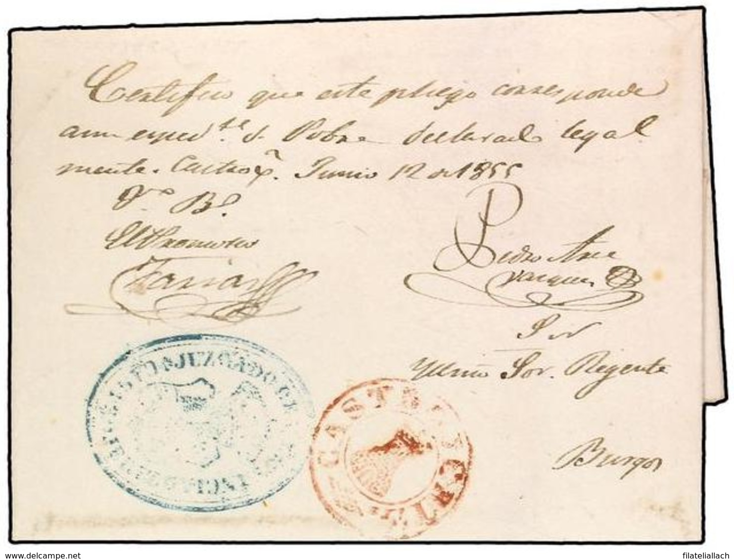 SPAIN: PREPHILATELIC MARKS  DP07 BURGOS - ...-1850 Prephilately