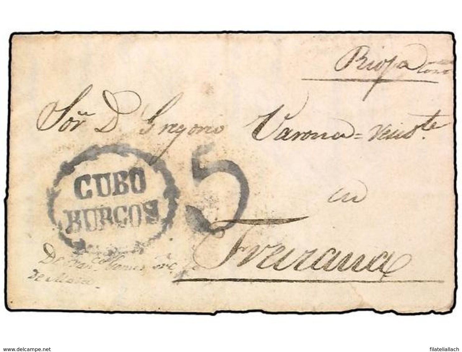 SPAIN: PREPHILATELIC MARKS  DP07 BURGOS - ...-1850 Prephilately