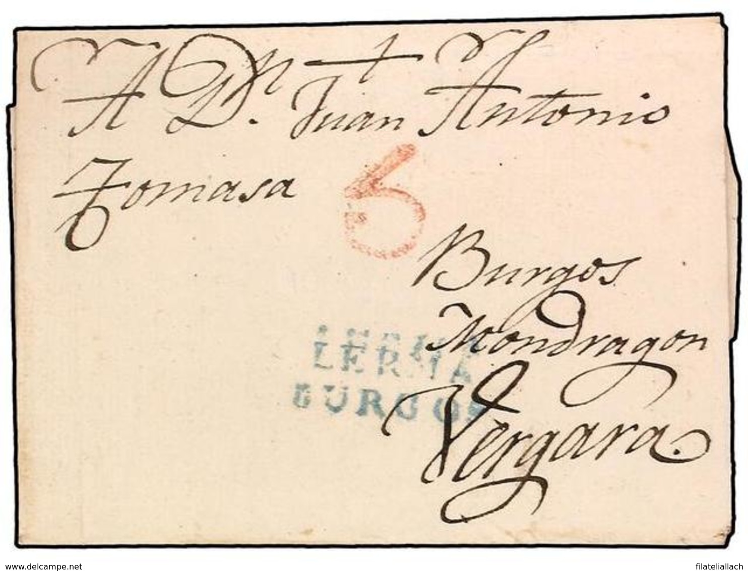 SPAIN: PREPHILATELIC MARKS  DP07 BURGOS - ...-1850 Prephilately