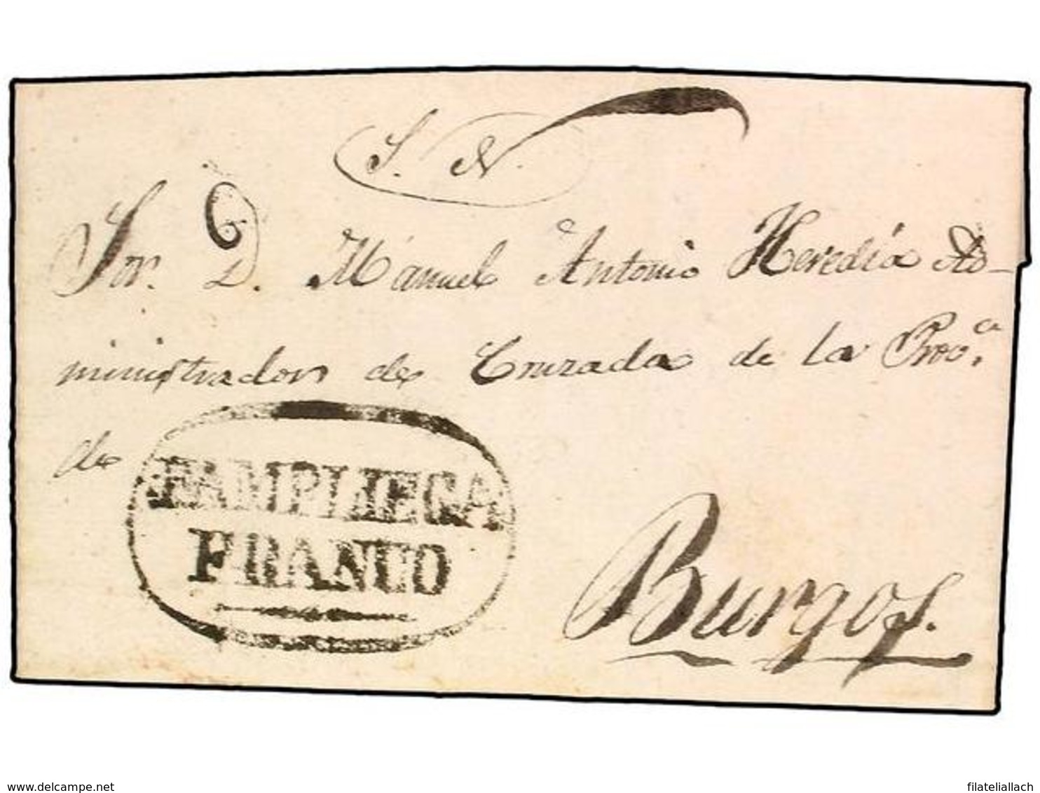 SPAIN: PREPHILATELIC MARKS  DP07 BURGOS - ...-1850 Prephilately