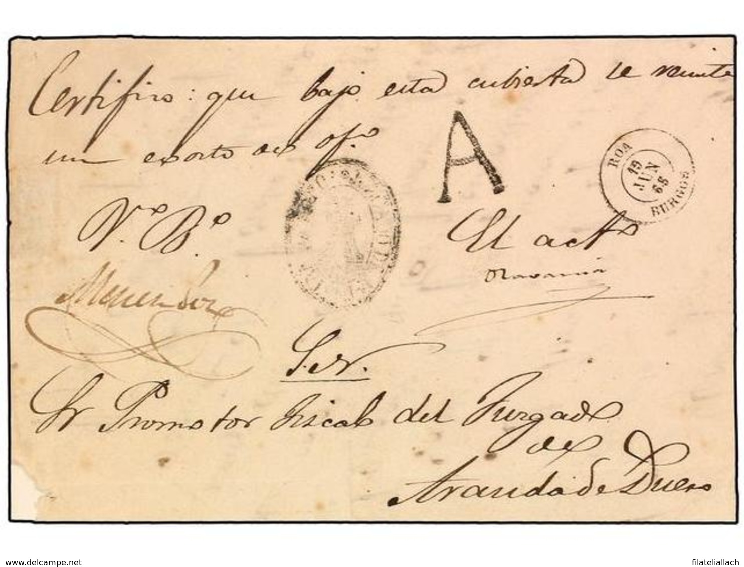 SPAIN: PREPHILATELIC MARKS  DP07 BURGOS - ...-1850 Prefilatelia