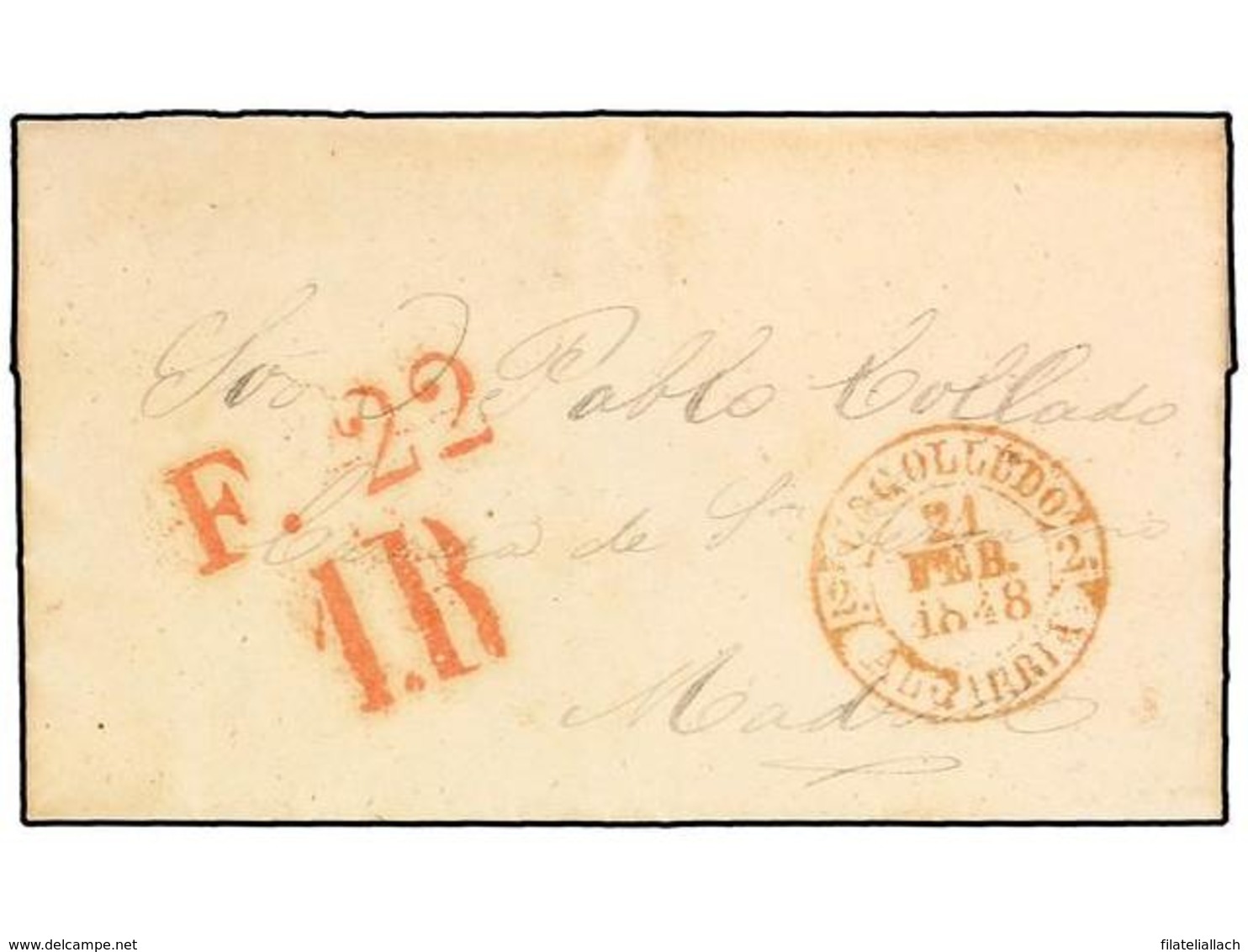 SPAIN: PREPHILATELIC MARKS  DP02 ALCARRIA - ...-1850 Prephilately