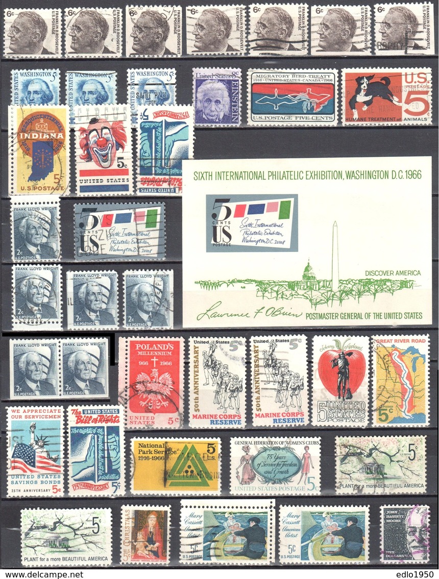 United States 1966 Year Set - Mi.894-914 Used +ms 11 MNH(**) - Años Completos