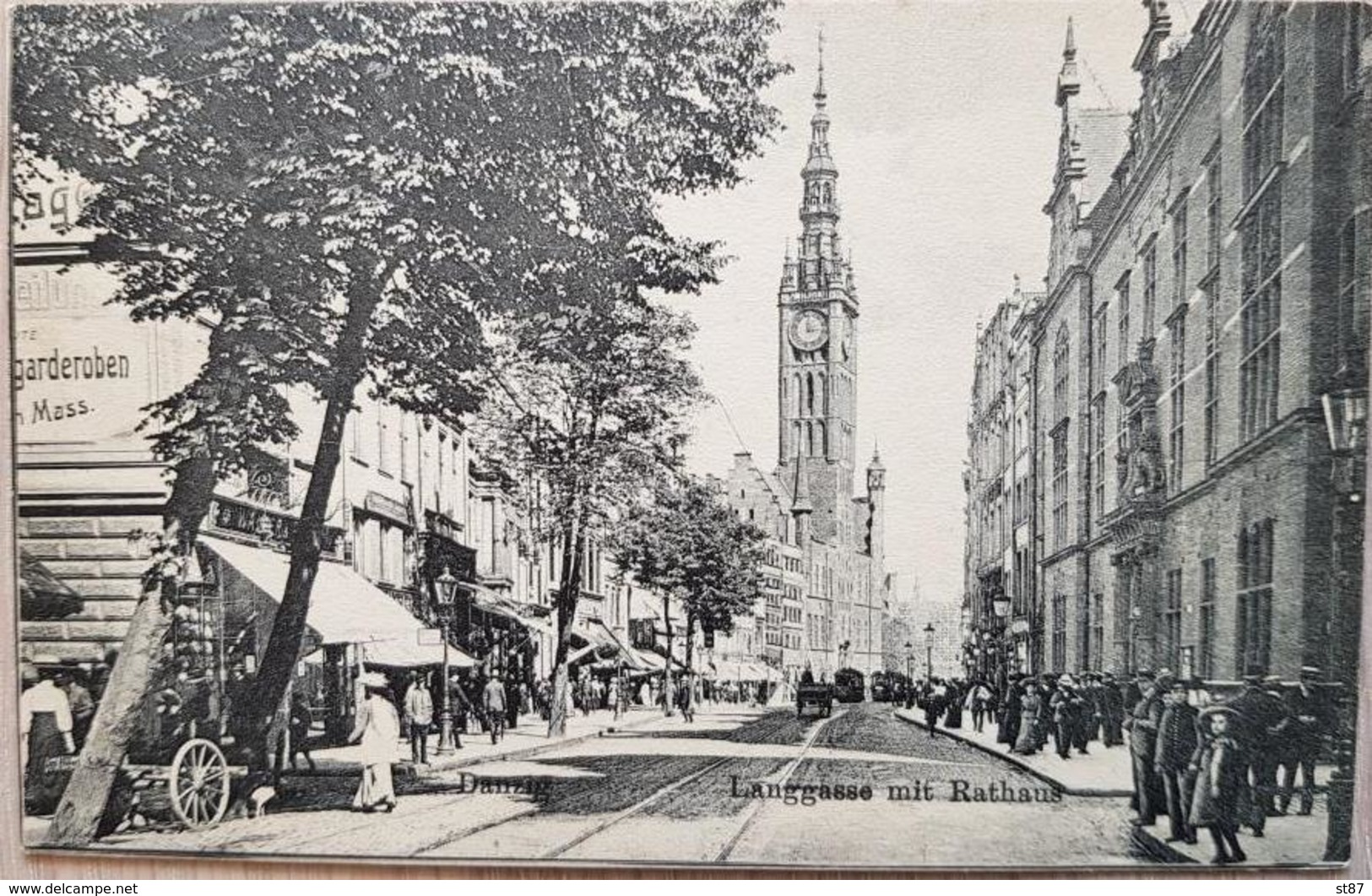 Germany Danzig Langgasse People In The Street 1918 - Other & Unclassified