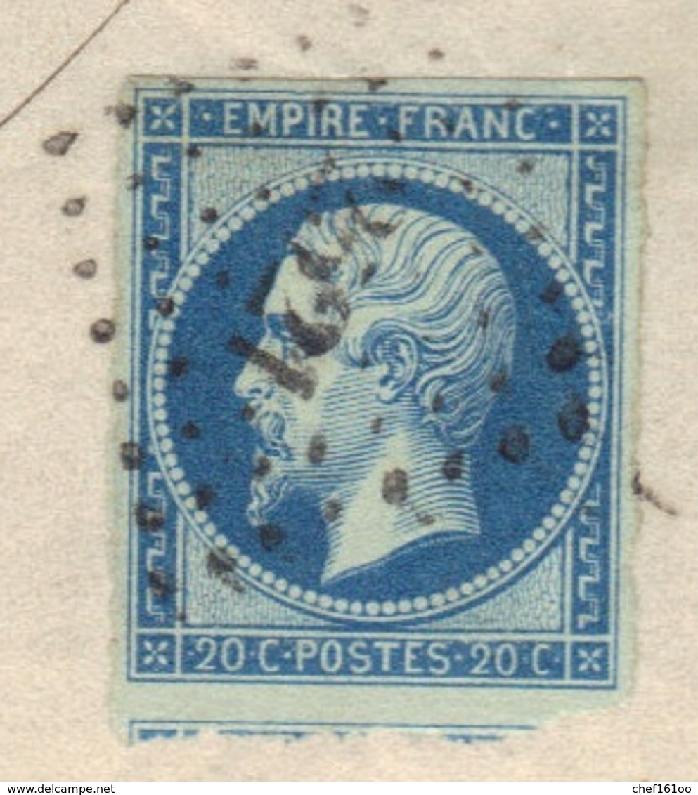 Napoléon N°14Ba Bleu/vert (tirage De 1861), LSC De Pont-St-Maxence (58), 1861. - 1853-1860 Napoléon III