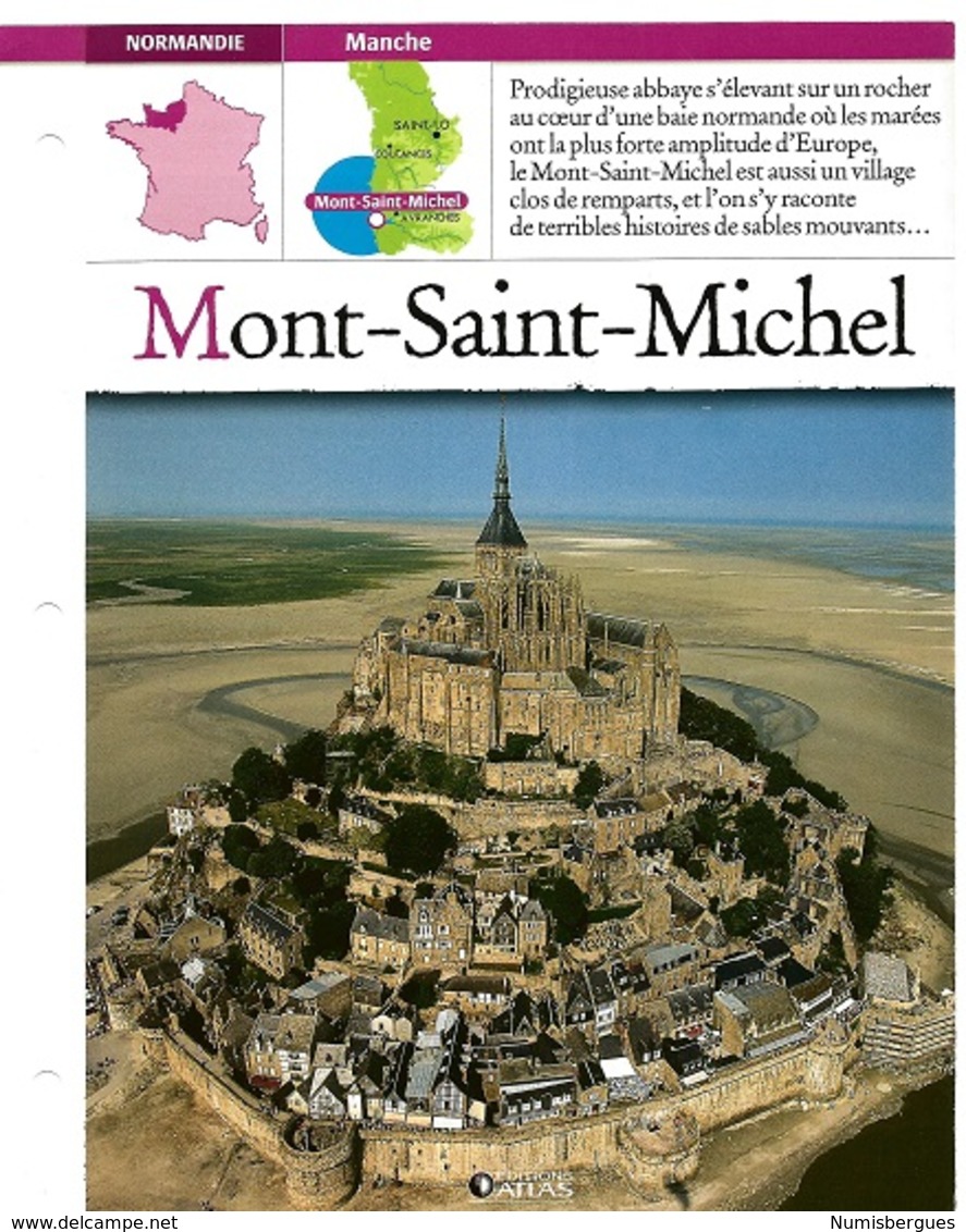 Fascicule, Fiche Touristique ,Normandie, Manche , Mont Saint Michel - Géographie