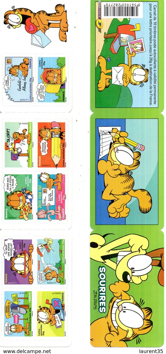 France. Carnet 10 Timbres Autoadhesifs .sourires Avec Garfield.bc4271. Annee 2008 N**.non Plié. - Dag Van De Postzegel