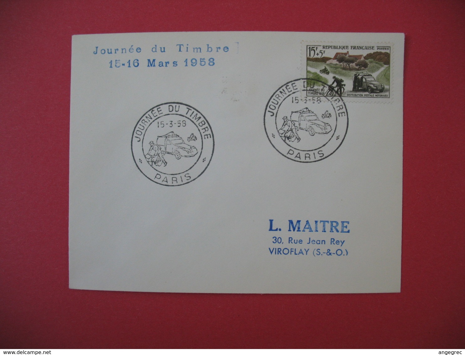Lettre  Journée Du Timbre  1958  Paris - Covers & Documents