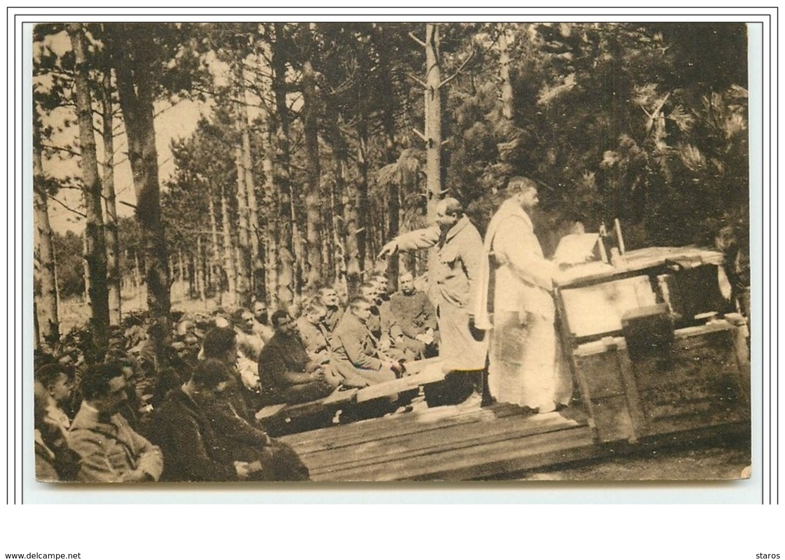 Série V N°5 Missa E Sermao Ao Abrigo D'um Bosque Em Primeira Linha - Guerre 1914-18