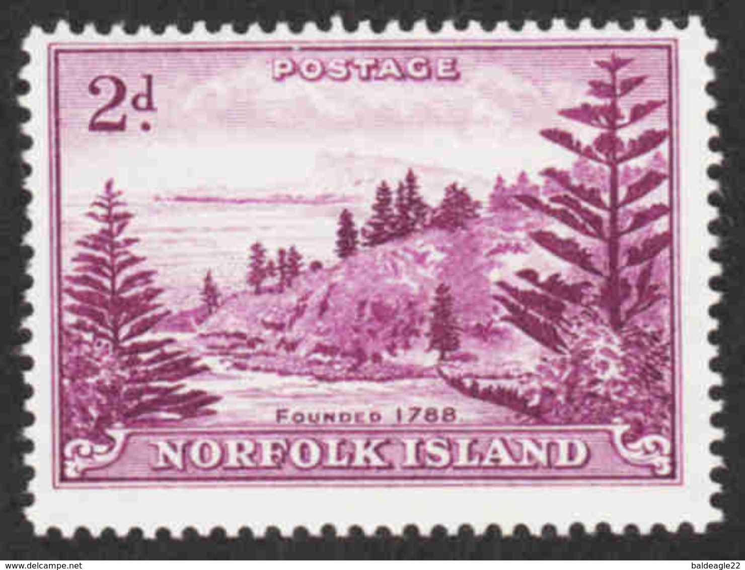Norfolk Island - S/G #4a MH - White Paper - Scott #4 - Norfolk Island