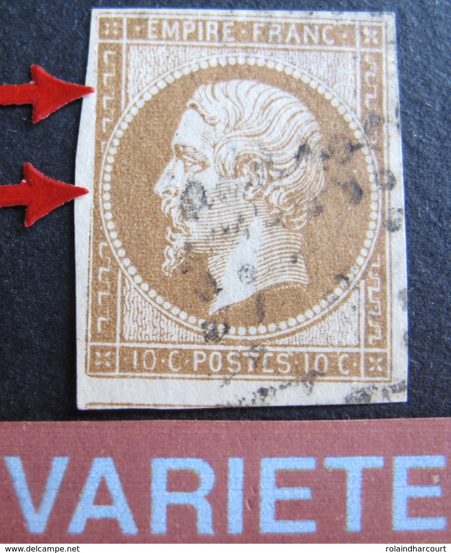 R1917/18 - NAPOLEON III N°13Ac - VARIETE ➤➤➤ Filet Ouest Incomplet - 1853-1860 Napoleon III