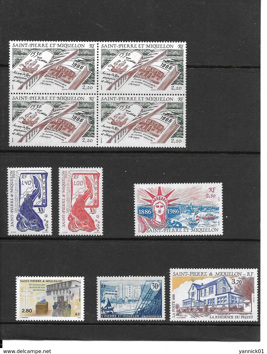 SAINT PIERRE MIQUELON - LOT 10 TIMBRES NEUFS 348 - 470 - 471 - 472 - 473 - 584 - 597 - Collections, Lots & Series