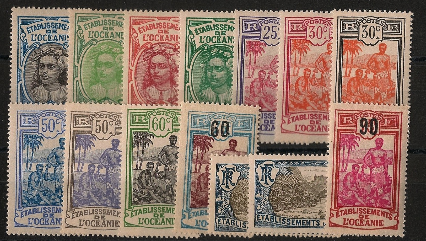 Océanie - 1922-27 - N°Yv. 47 à 60 - Série Complète - Neuf Luxe ** / MNH / Postfrisch - Unused Stamps