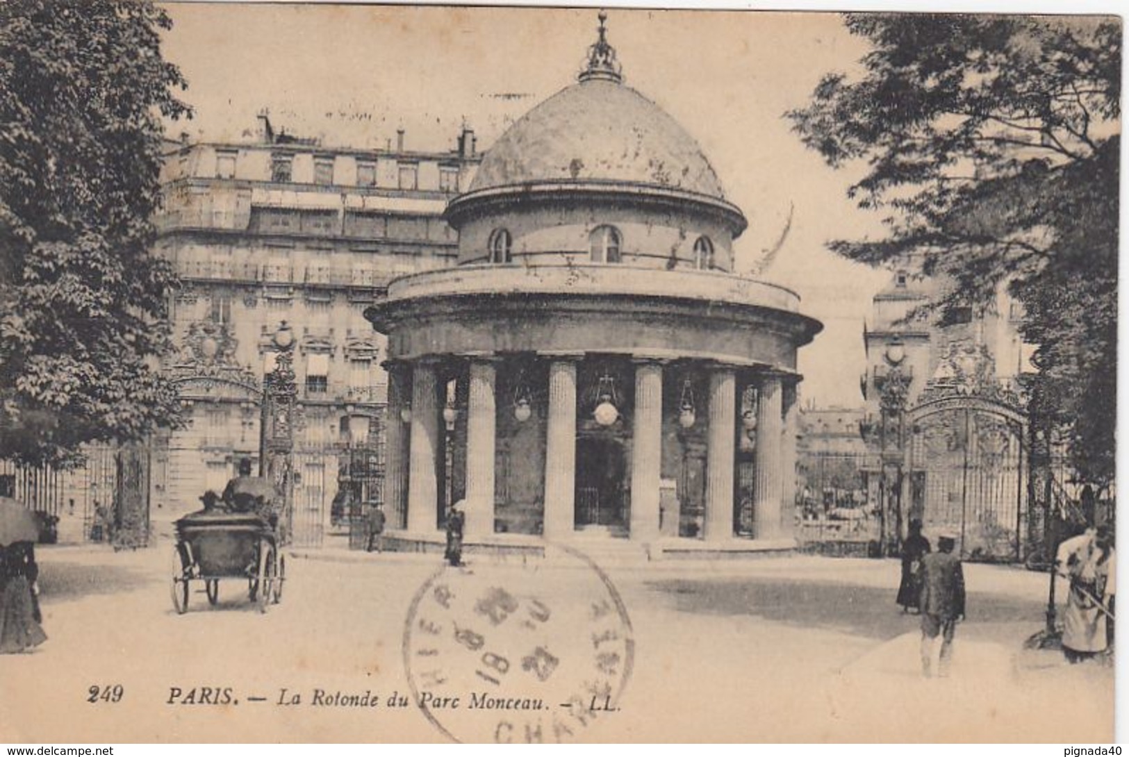 Cp , 75 , PARIS , La Rotonde Du Parc Monceau - Parks, Gardens