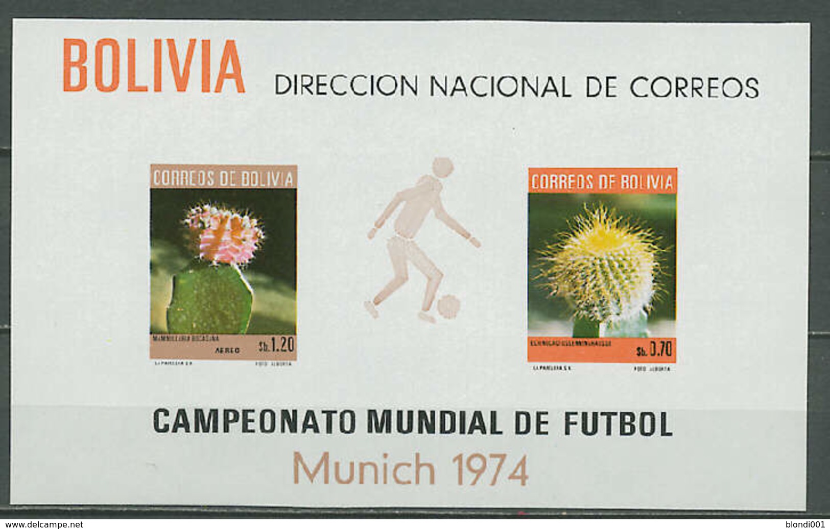 Soccer World Cup 1974 - BOLIVIA - S/S Imp. MNH** - 1974 – Germania Ovest