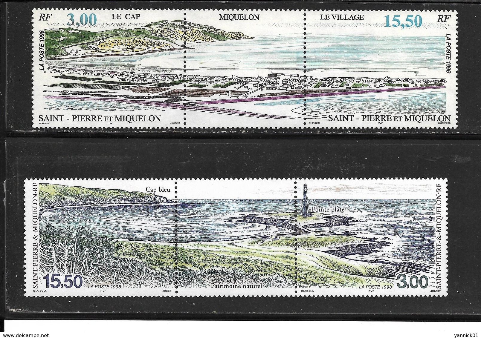 SAINT PIERRE MIQUELON - LOT 4 TIMBRES NEUFS 640A 681 682 2 BANDES PAYSAGES - Collections, Lots & Séries