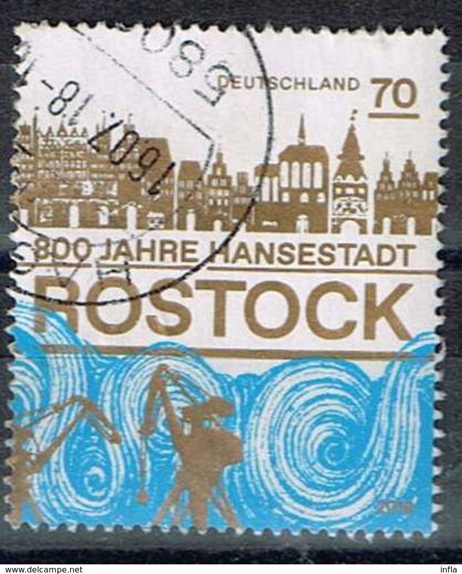 Bund 2018, Michel# 3395 O 800 Jahre Hansestadt Rostock - Gebraucht