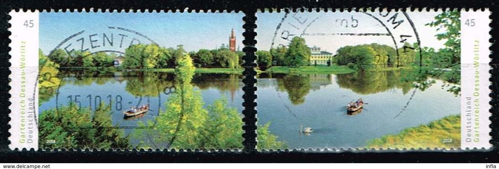 Bund 2018, Michel# 3401 - 3402 O Gartenreich Dessau - Wörlitz - Gebraucht