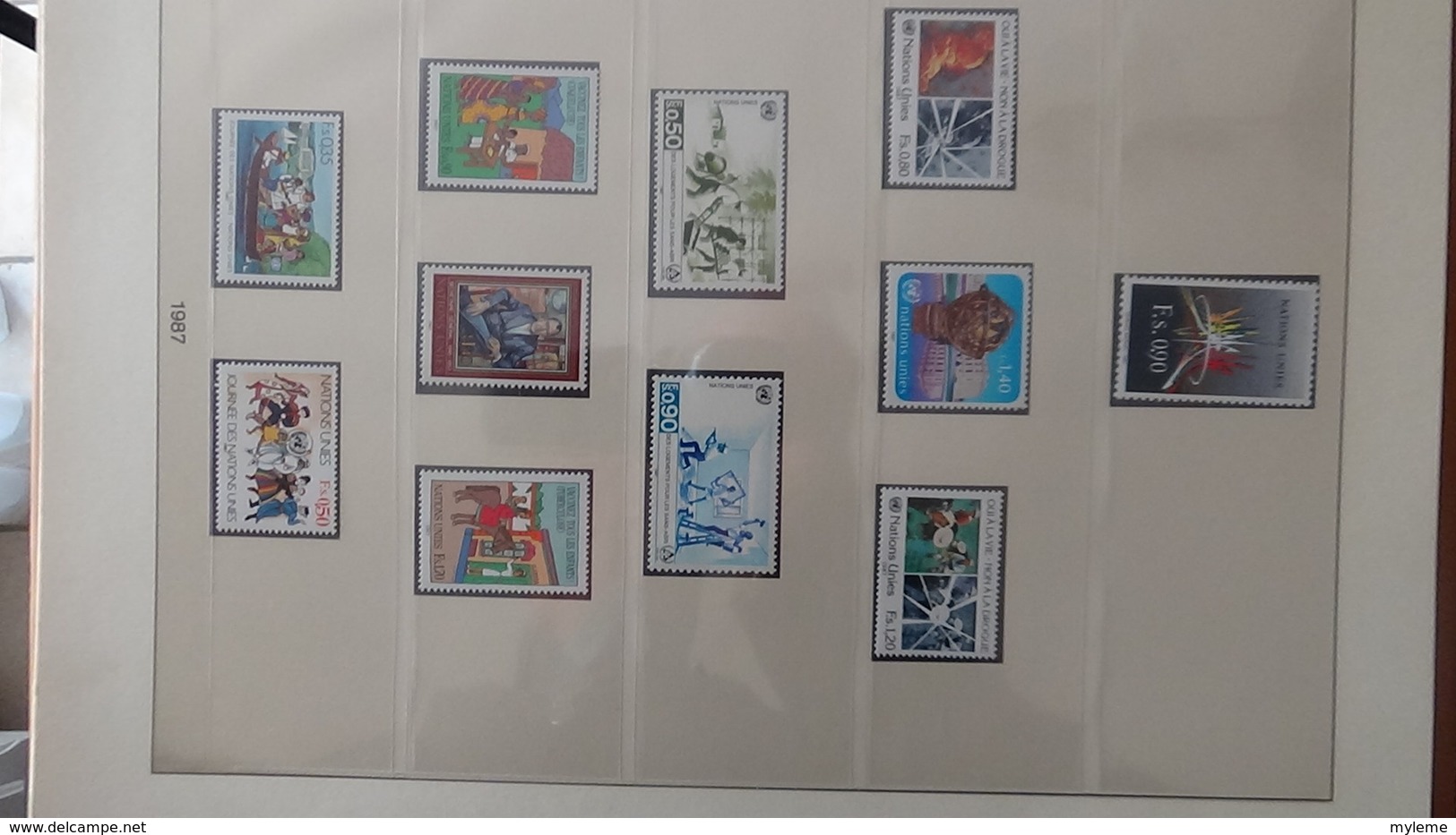 Belle collection album LINDNER del'ONU en blocs et timbres ** en 71 photos. A saisir !!!
