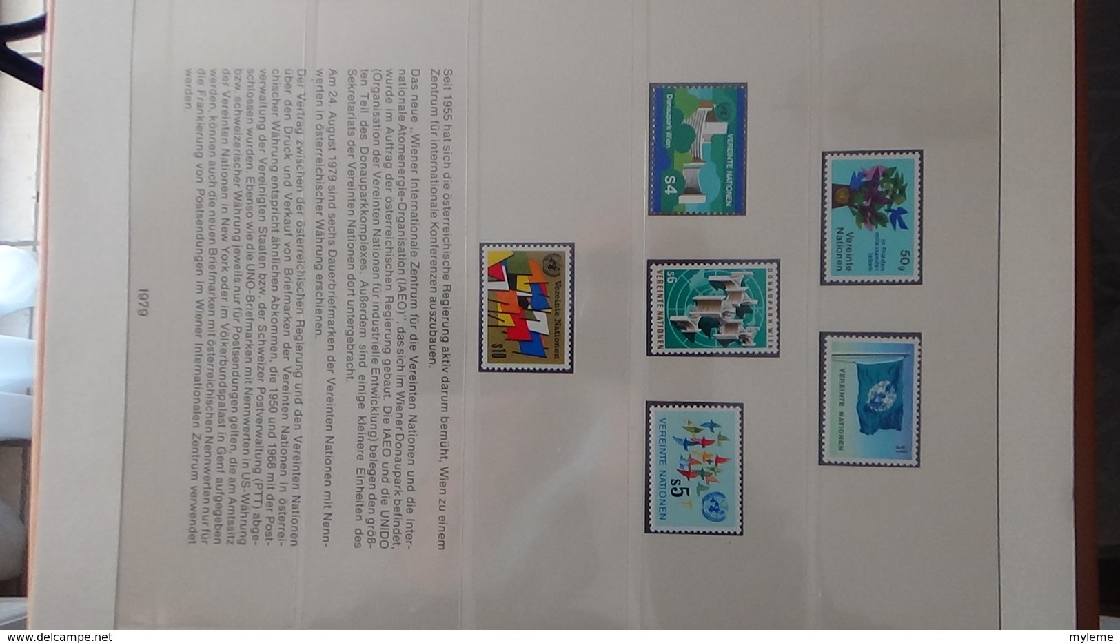 Belle collection album LINDNER del'ONU en blocs et timbres ** en 71 photos. A saisir !!!