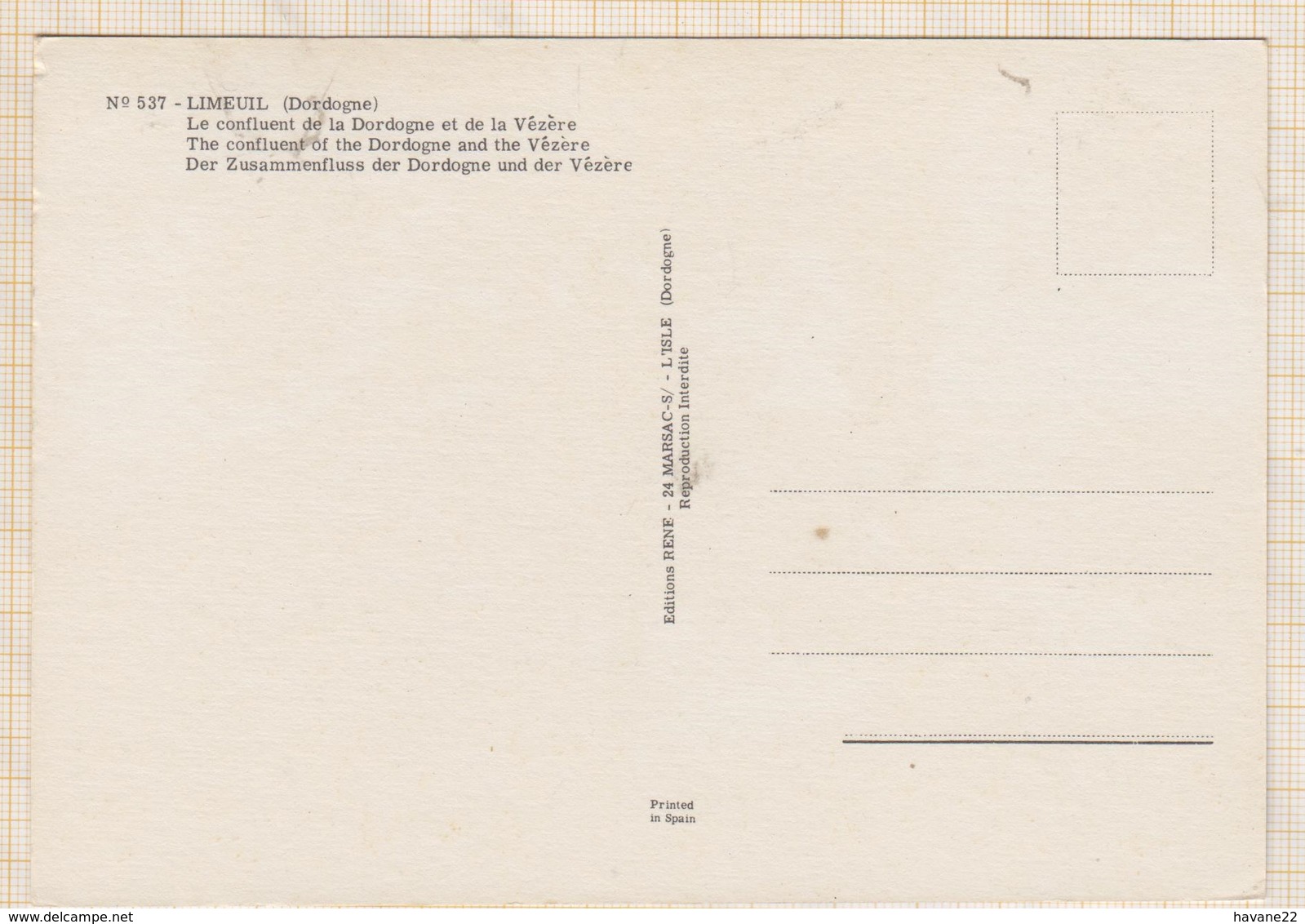 9AL470 LIMEUIL LE CONFLUENT DE LA DORDOGNE ET DE LA VEZERE  2 SCANS - Autres & Non Classés