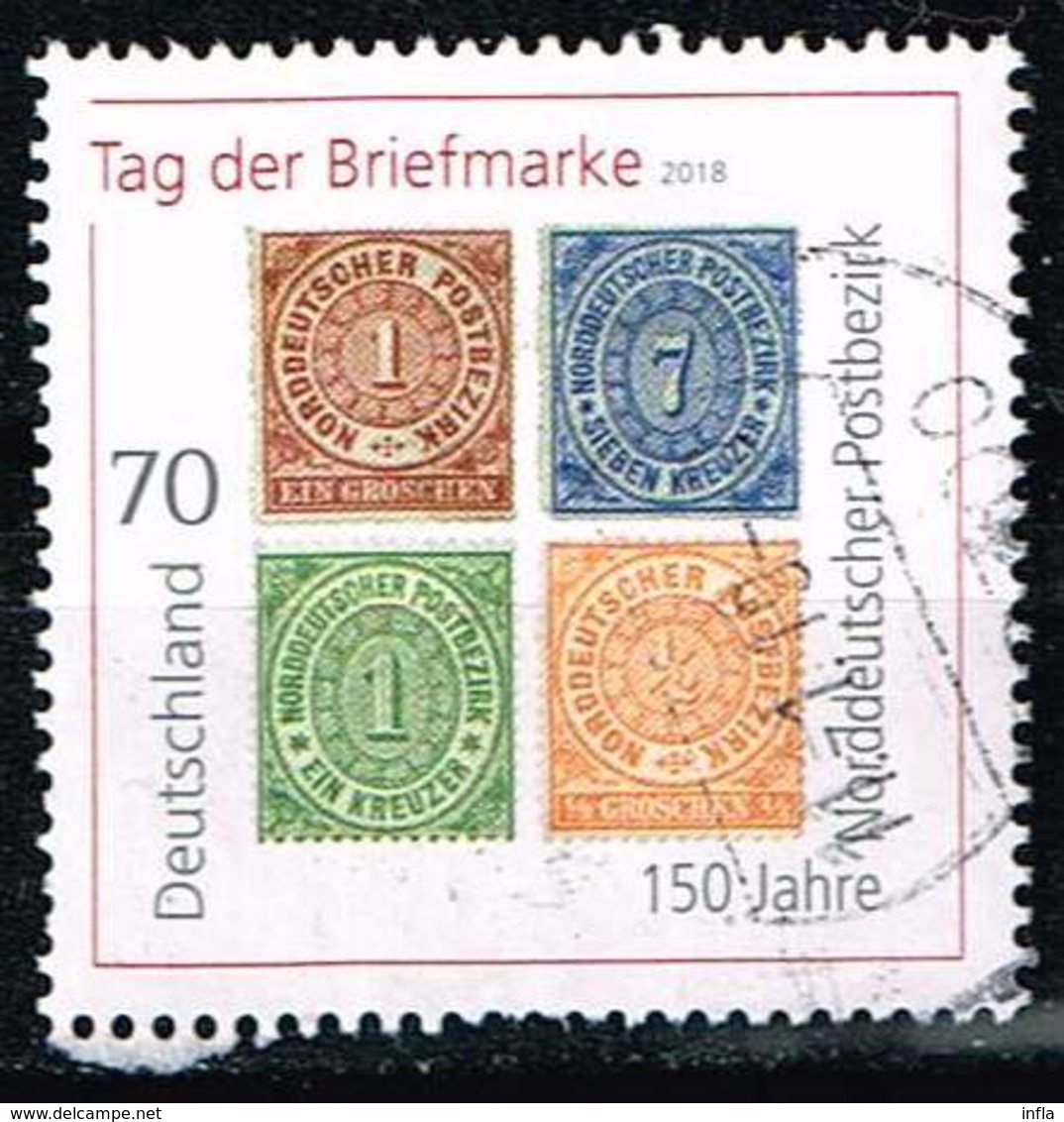 Bund 2018, Michel# 3412 O Tag Der Briefmarke : 150 Jahre Norddeutscher Postbezirk - Gebraucht