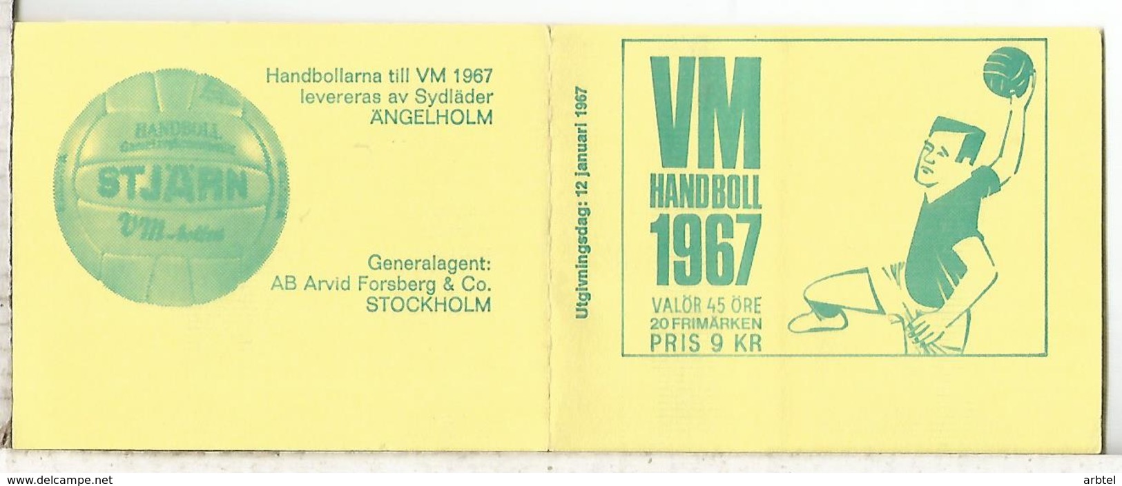 SUECIA SWEDEN CARNET BOOKLET SLANIA BALONMANO HANDBALL - Hand-Ball