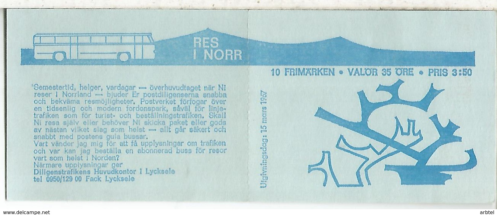 SUECIA SWEDEN CARNET BOOKLET SLANIA MONTAÑA MOUNTAIN - Otros & Sin Clasificación