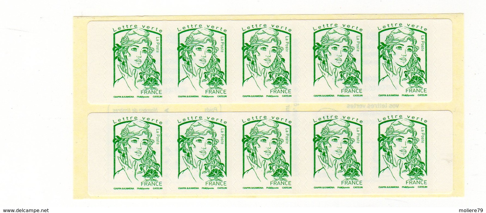 CARNET Marianne CIAPPA , Lettre Verte  10 Timbres - Autres & Non Classés