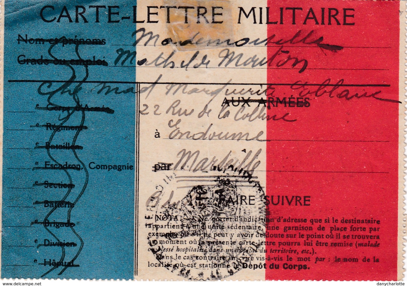 Carte Lettre Militaire - Guerre De 1914/18 - 1914-18