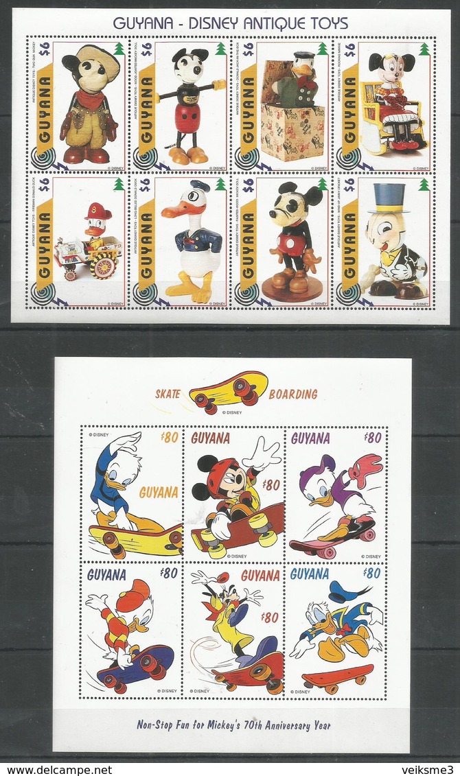 2 Pcs GUYANA - MNH - Walt Disney - Disney