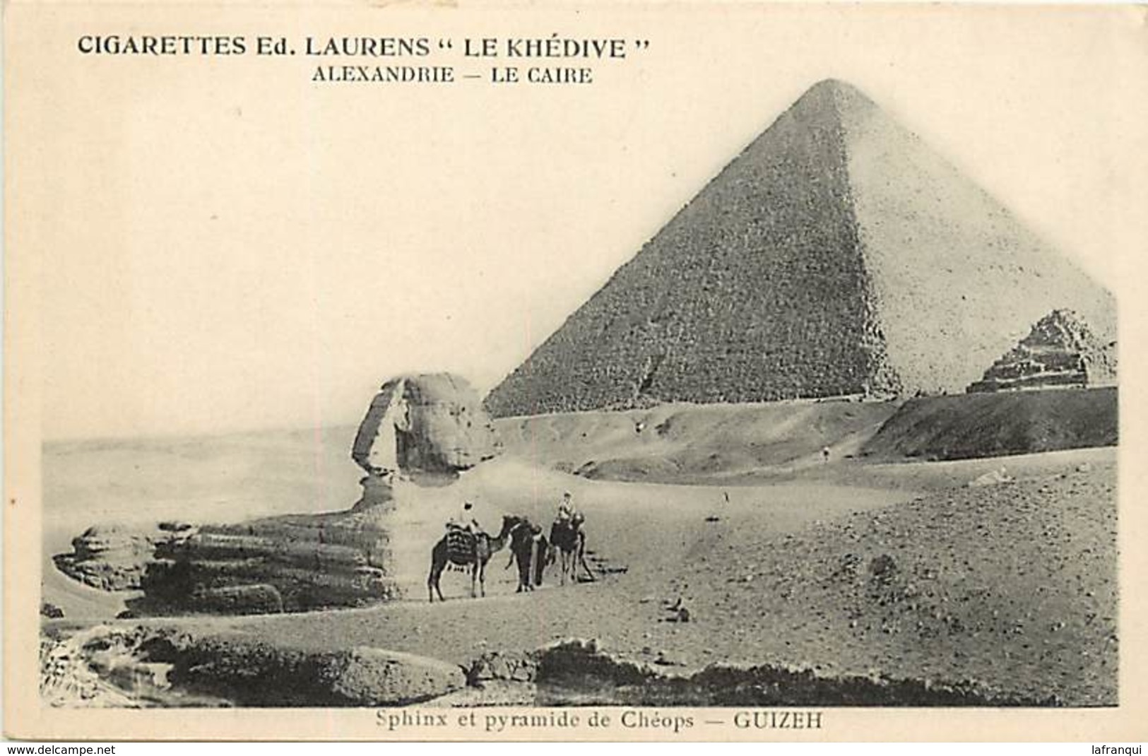 Pays Div- Ref R116- Egypte - Egypt -sphinx Et Pyramide De Cheops -guizeh - Publicité Cigarettes Ed Laurens *dhedive* - Sphinx