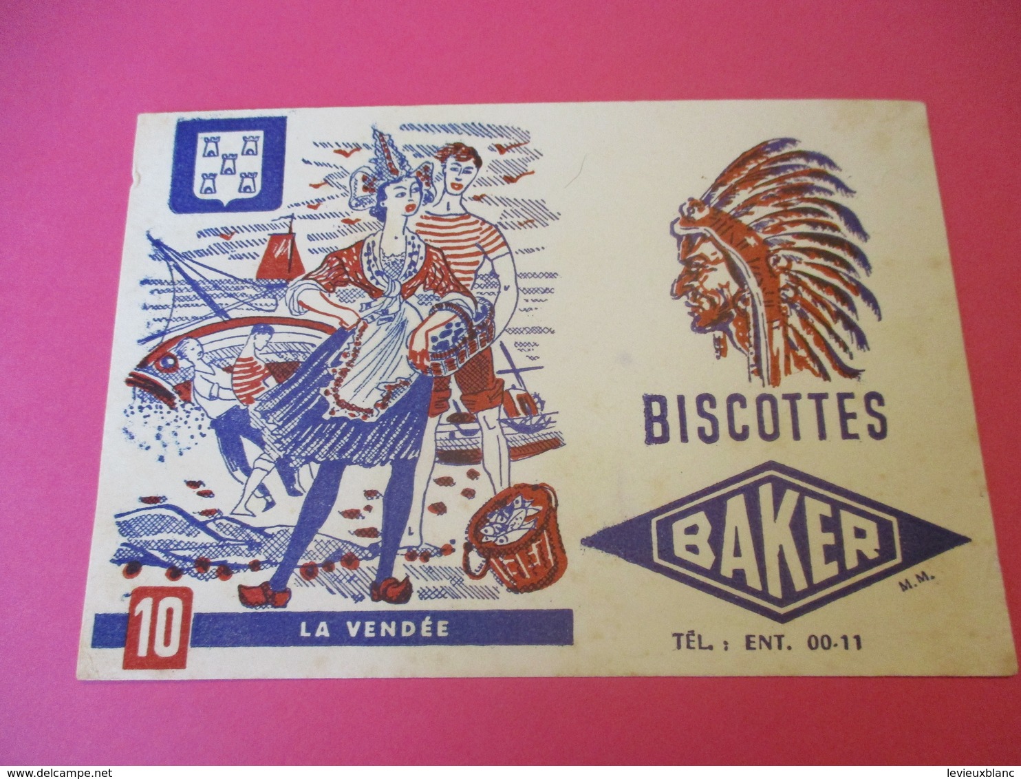 Buvard/Biscottes BAKER/ La Vendée/Vers 1940-1960 BUV385 - Zwieback