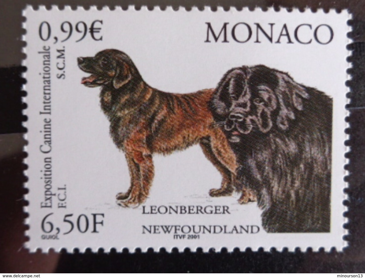 MONACO 2001 Y&T N° 2296 ** - EXPO. CANINE INTERNATIONALE, LEONBERG ET TERRE NEUVE - Neufs