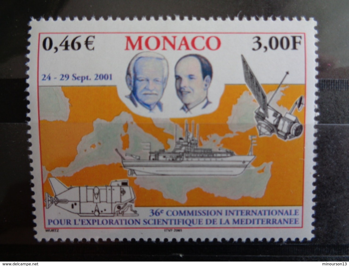 MONACO 2001 Y&T N° 2318 ** - 36e COMMISSION INTERN. POUR L'EXPLORATION SCIENTIFIQUE DE LA MEDITERRANEE - Neufs