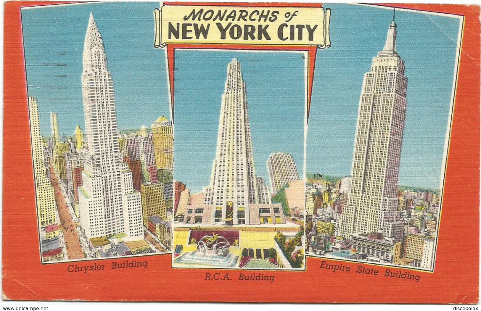 W1259 Monarchs Of New York City - Chrysler Building - Empire State Building - RCA Building / Viaggiata 1961 - Viste Panoramiche, Panorama