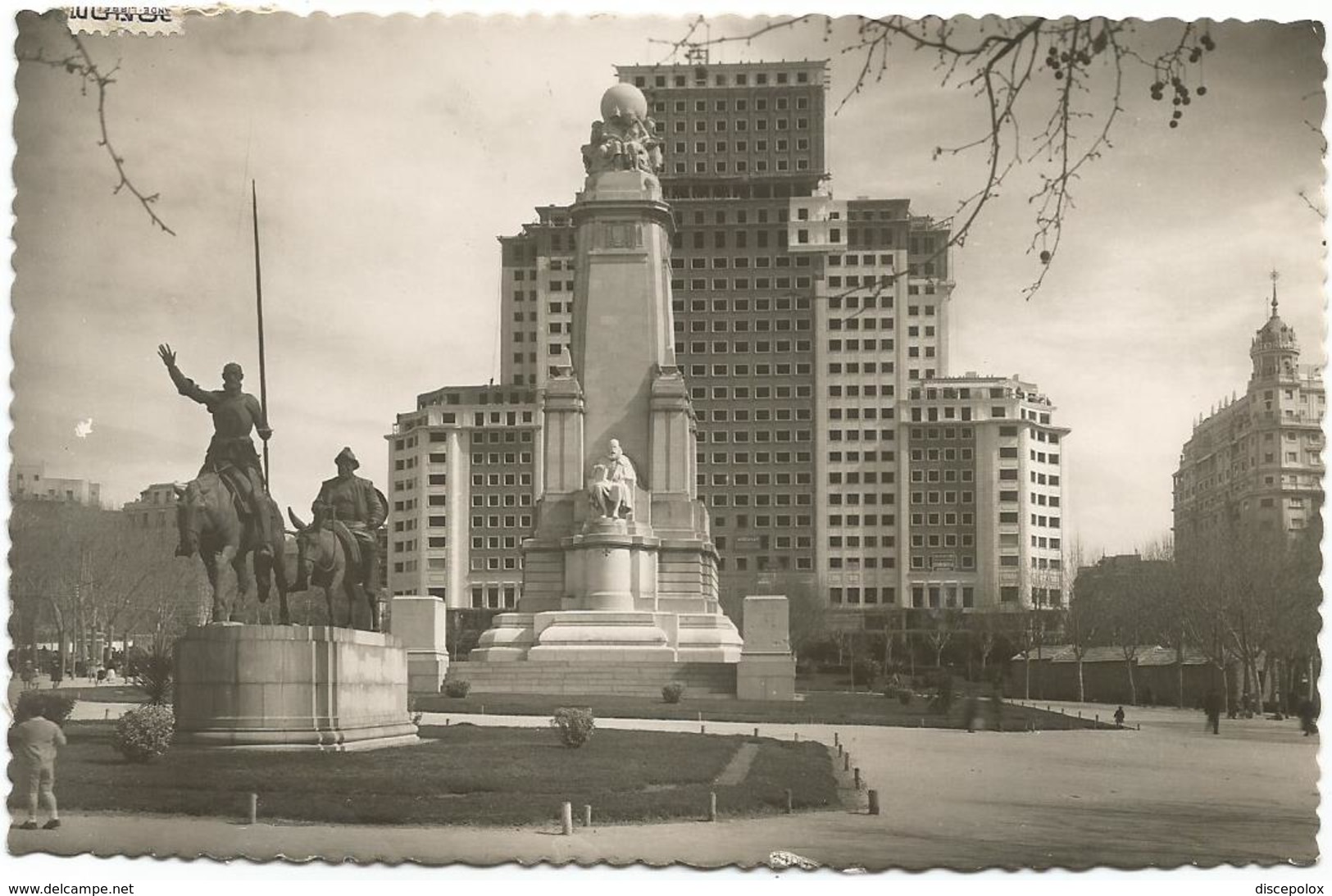 W1263 Madrid - Plaza De Espana - Monumento A Cervantes / Viaggiata 1952 - Madrid