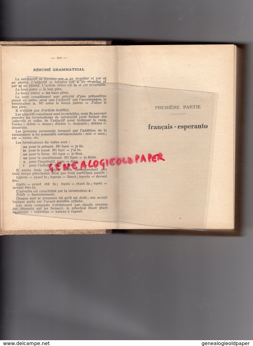 DICTIONNAIRE PRATIQUE D' ESPERANTO-FRANCAIS - PARIS SAT AMIKARO-1959