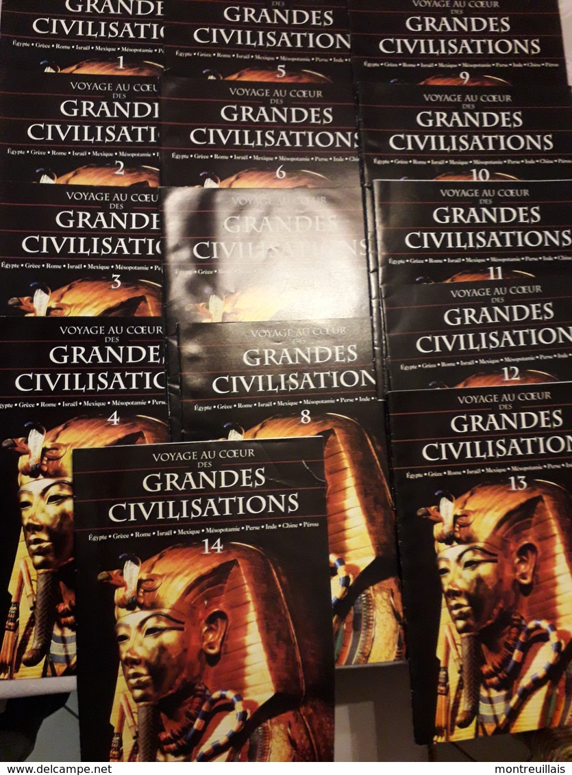 Lot De 14 Magazines Grandes Civilisations, Egypte, Grèce, Rome, Israel, Mexique, Perse, Inde, Format 36 X 25, Lourd - Histoire