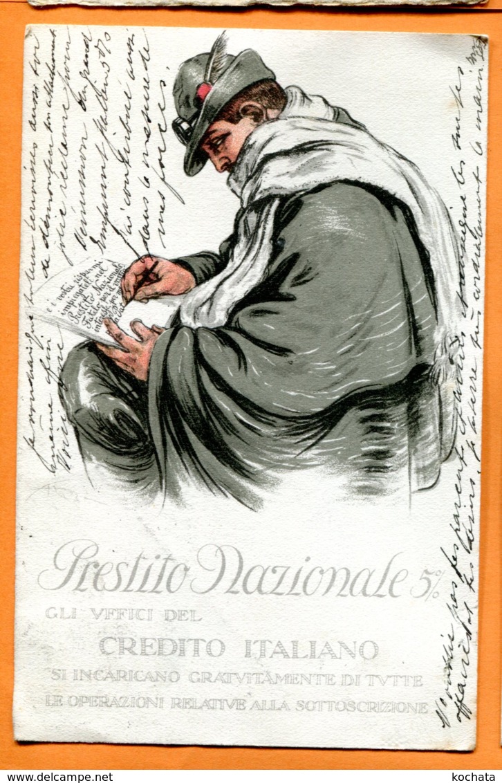 MOL178, Prestito Nazionale 5% Gli Vffici Del Credito Italiano, Italia, Circulée 1916 - Uomini