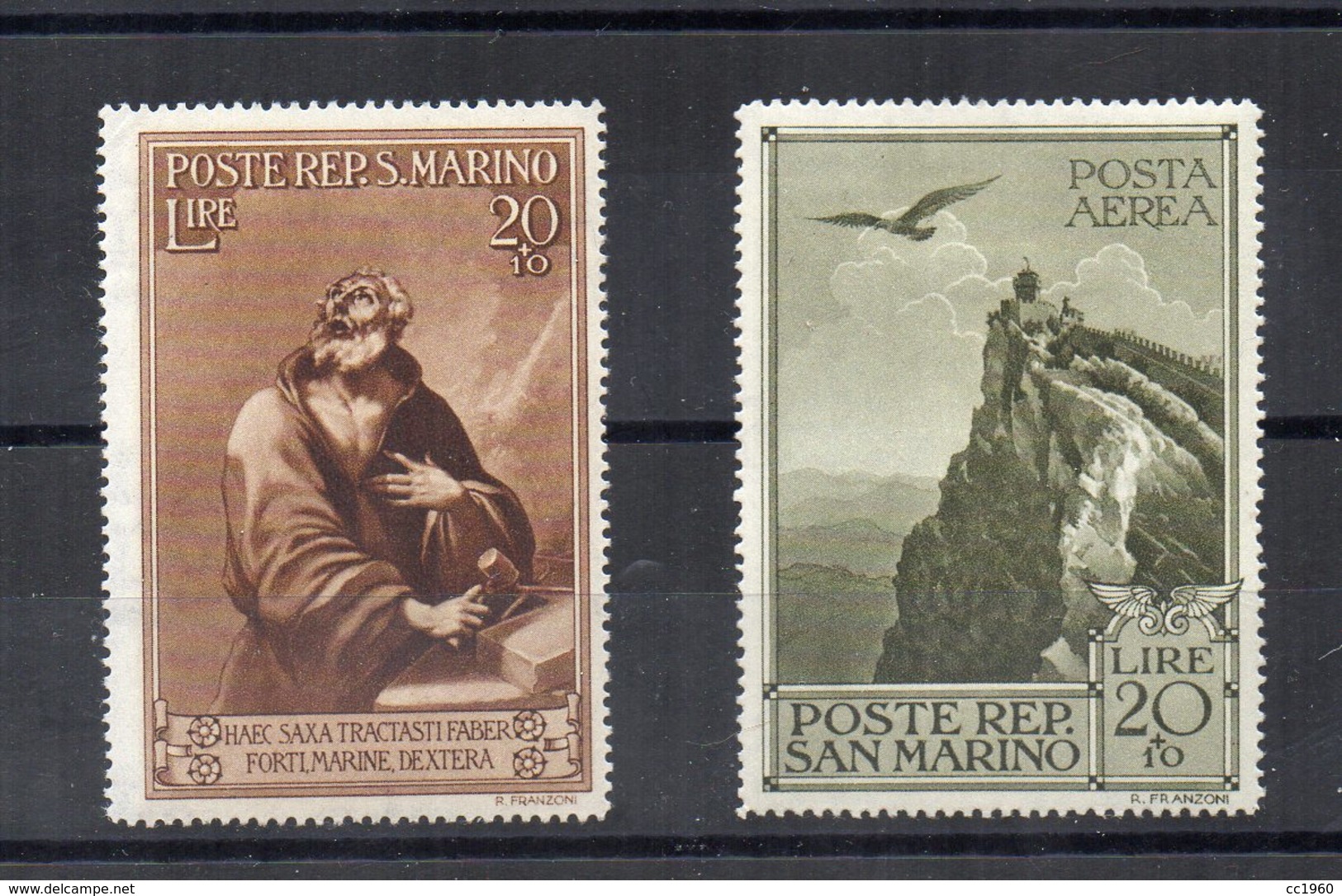 San Marino - 1944 - Pro Case Popolari - 2 Valori - Nuovi - Linguellati - (FDC14277) - Posta Aerea