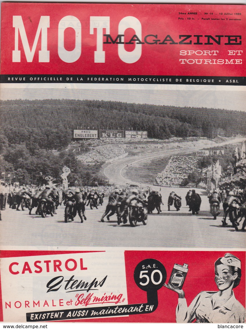 MOTO MAGAZINE 1959 FRANCORCHAMPS Vespa  Zundapp BSA - 1900 - 1949