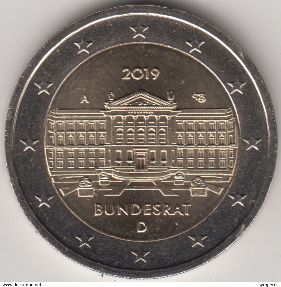 Moneda 2€ 2019 Alemania "Bundesrat" - Alemania