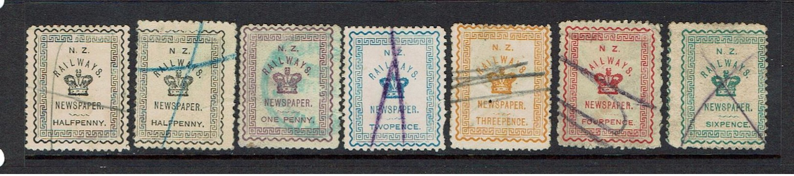 NEW ZEALAND...early Revenue...Newspaper Stamps - Postal Fiscal Stamps