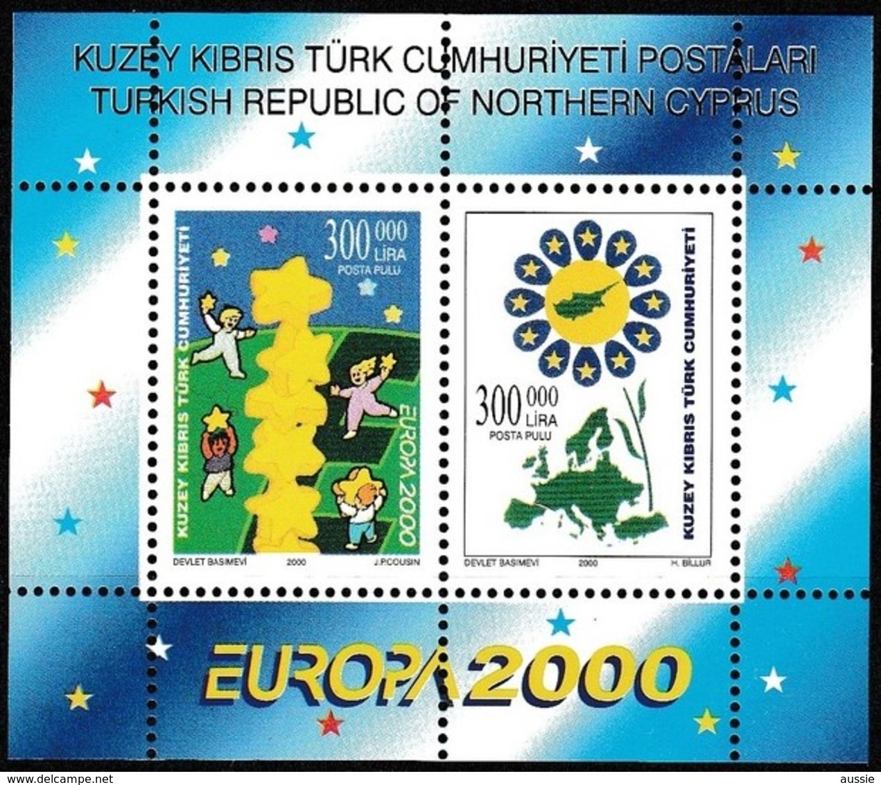 Cept 2000 Chypre Turc Turkisch Cyprus Yvert N° Bloc 18 *** MNH Cote 7 Euro - 2000