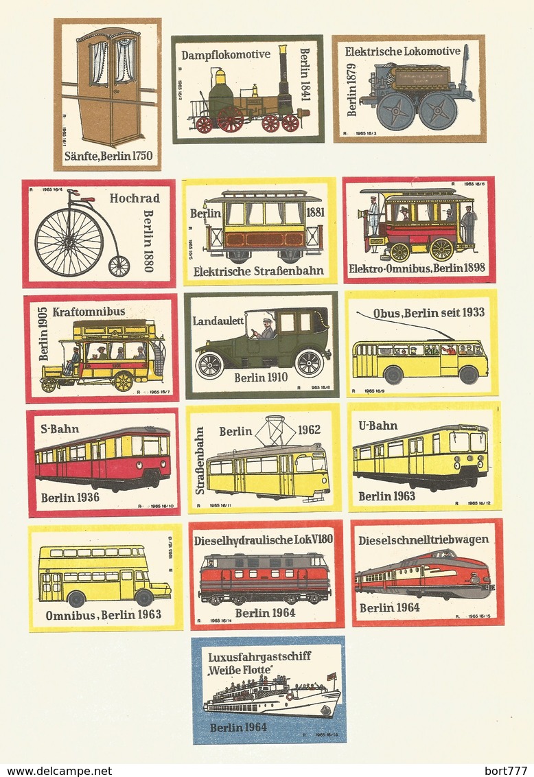 Germany DDR 16 Matchbox Labels Transport - Boites D'allumettes - Etiquettes