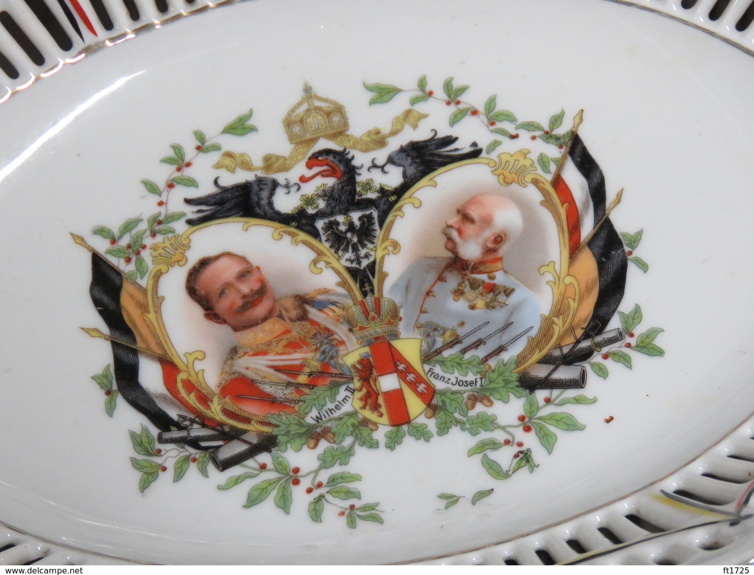 SUPERBE PANIERE ALLEMANDE DE LA GUERRE 14/18 EN PORCELAINE !!! - 1914-18