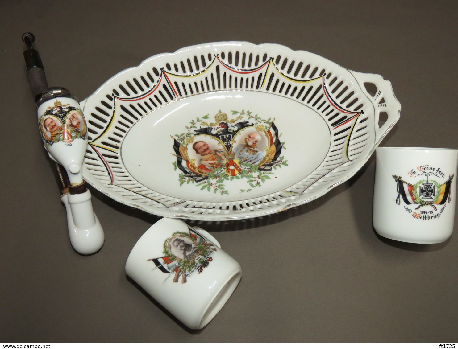 SUPERBE PANIERE ALLEMANDE DE LA GUERRE 14/18 EN PORCELAINE !!! - 1914-18