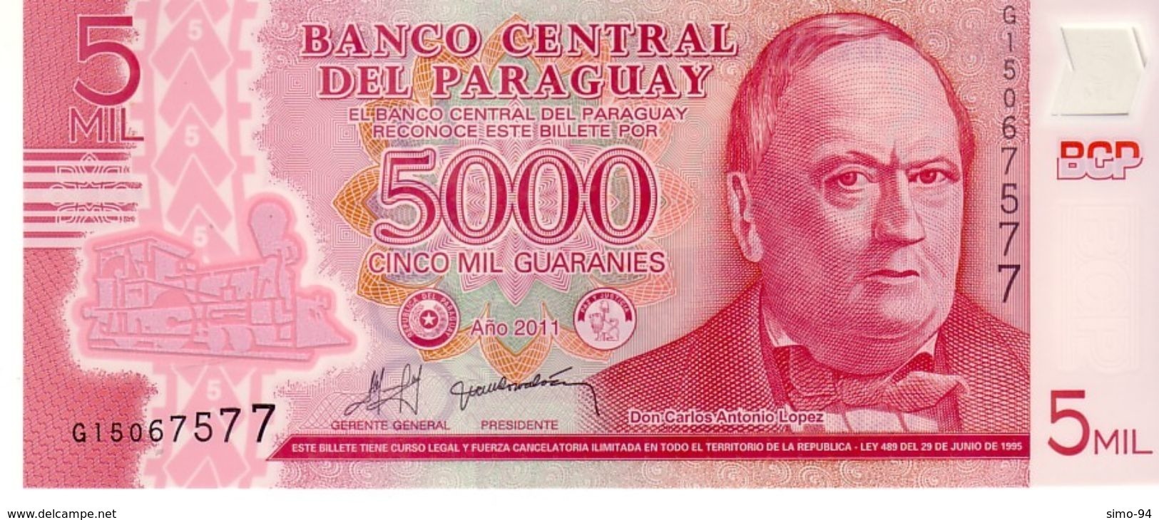 Paraguay P.234 5000 Guarani 2011 Unc - Paraguay