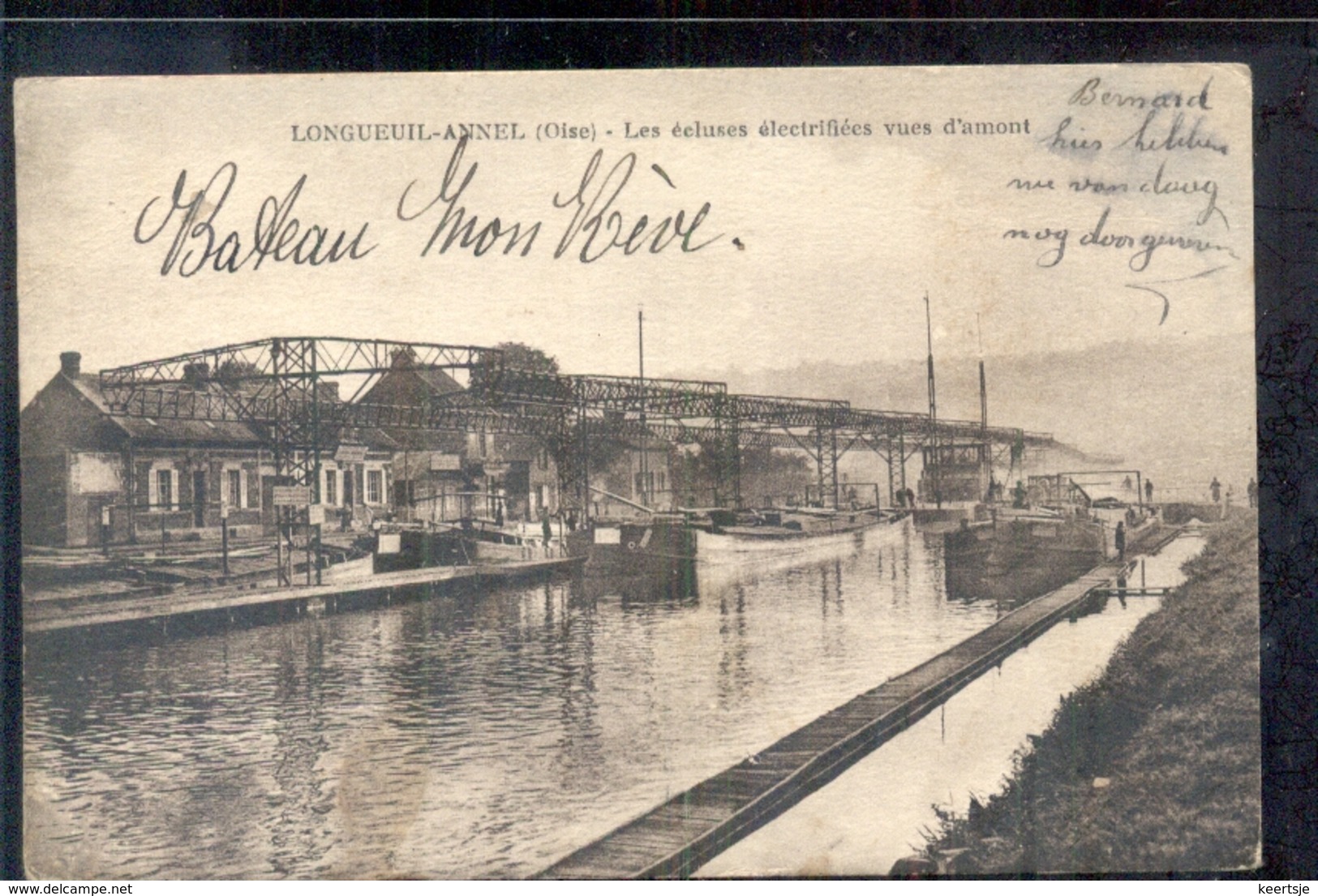 Frankrijk France - Longueuil Annel Oise - Les Ecluses Electrifiees Vues D Amont - 1925 - Andere & Zonder Classificatie